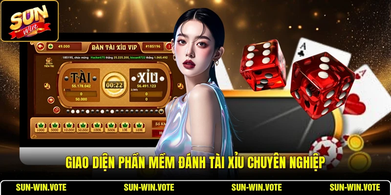 Giao diện phần mềm đánh tài xỉu chuyên nghiệp
